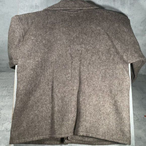 Sean Jean Womens Wool Jacket Long Sleeved Brown Button Down Peacoat Size Large - Picture 2 of 10